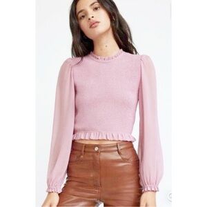Wilfred | Pink Smock Crop Top, L